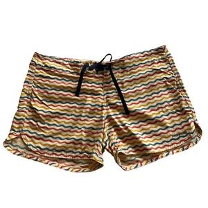 Patagonia Board Shorts Women Size 10 Multicolor Wavy Stripe Recycled Nylon
